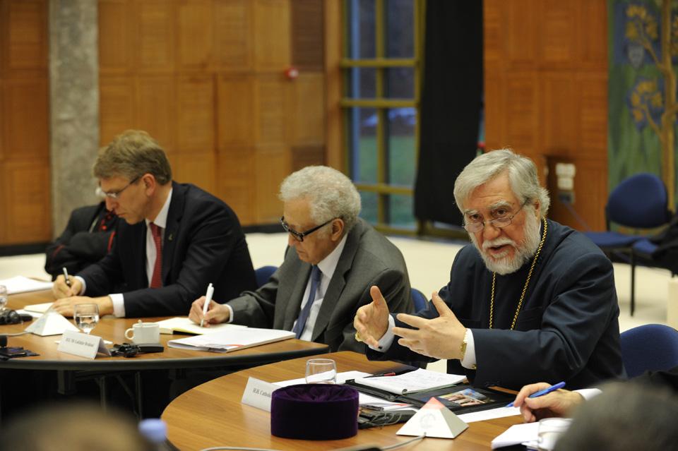 His Holiness Aram I at the Ecumenical and International Consultation on Syria organized by the World Council of Churches (WCC)