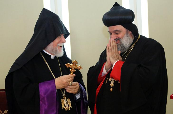 Catholicos Aram I receives Patriarch Ignatius Aphrem II and the Syriac Orthodox Delegation