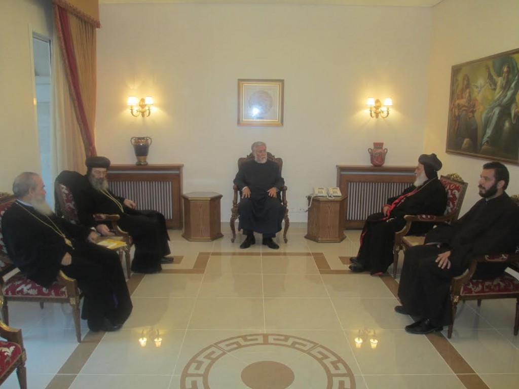 His Holiness Aram I Receives the Representatives of the Coptic and Syriac Orthodox Patriarchs