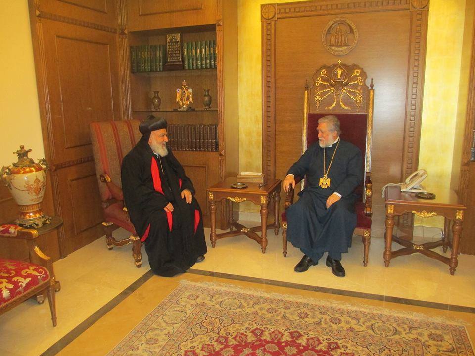 Metropolitan George Saliba of Syriac Orthodox Church visits Catholicos Aram I