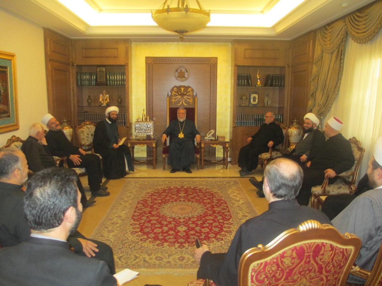 His Holiness Aram I receives representatives of the Coalition of Religious Communities in Lebanon