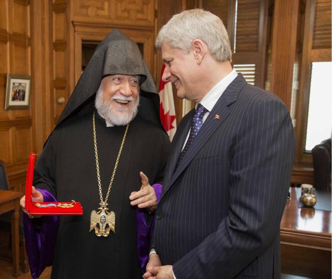 His Holiness Aram I Meets with the Prime Minister of Canada Stephen Harper