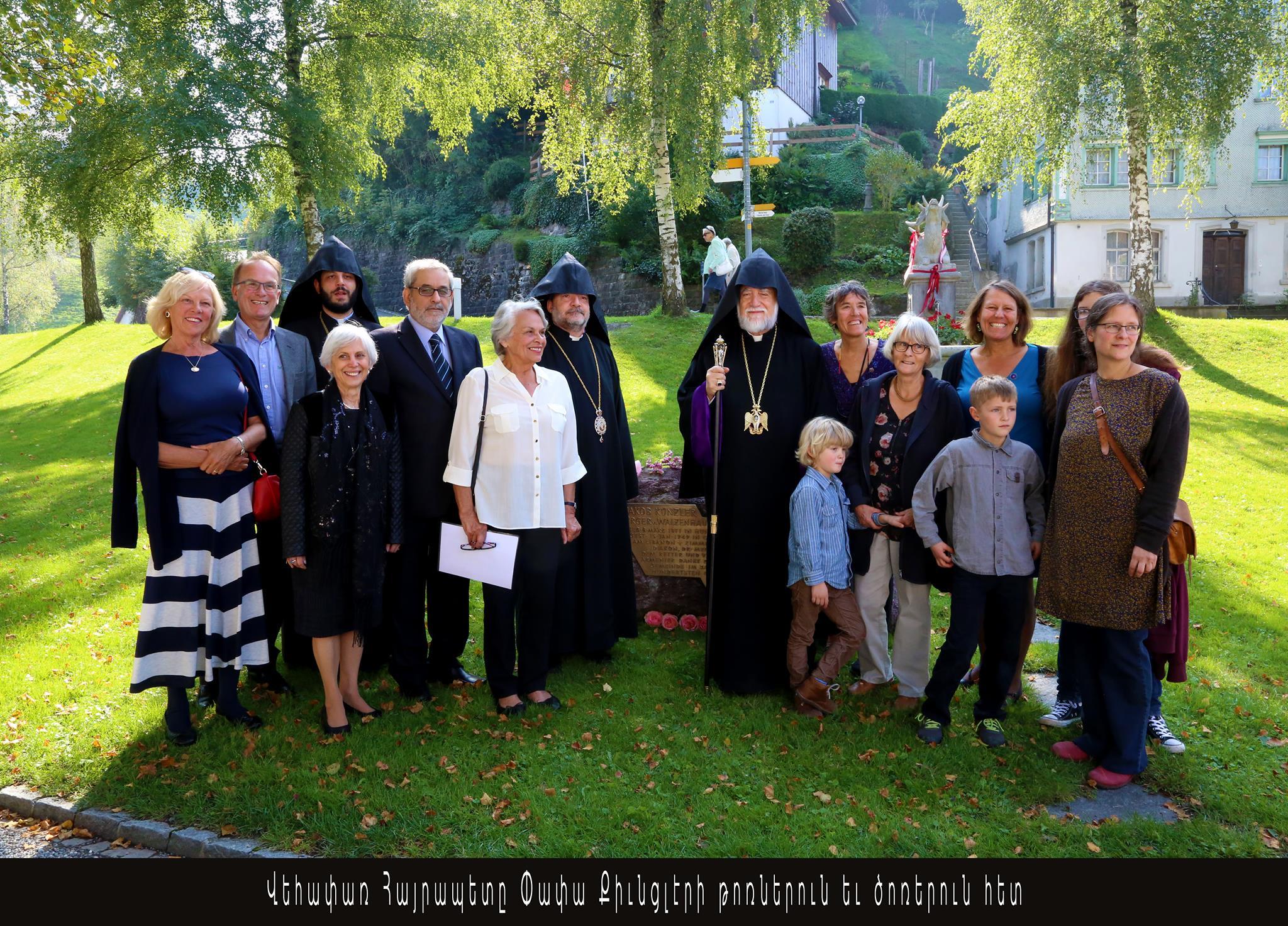 The Life of Papa Künzler was the expression of power of love in action, Concluded His Holiness Aram I in Walzenhausen