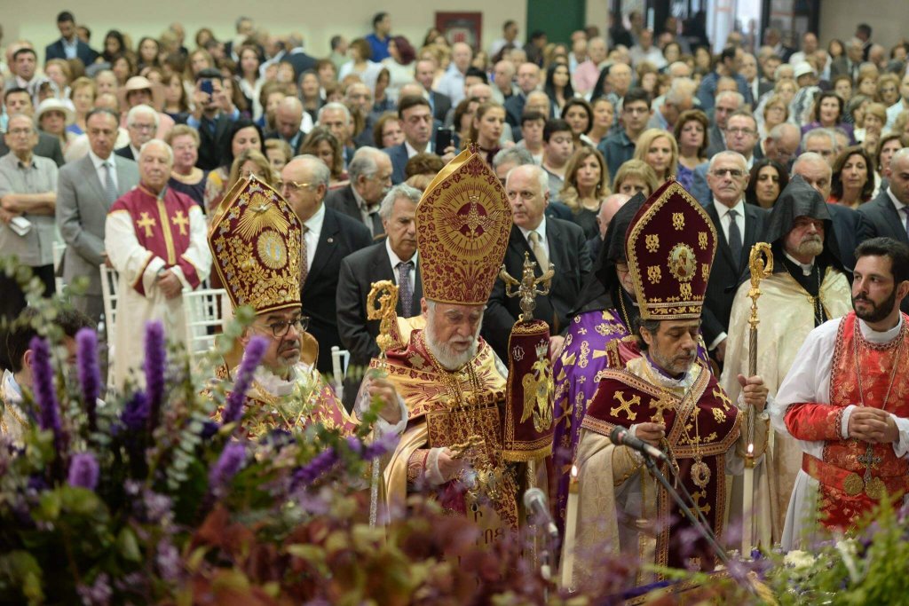 HIS HOLINESS CATHOLICOS ARAM I CELEBRATES DIVINE LITURGY AND CONVEYS HIS PONTIFICAL MESSAGE AND BLESSINGS AT HOLY MARTYRS CHURCH